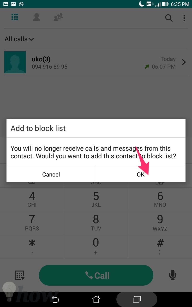 block calls unknown number 10