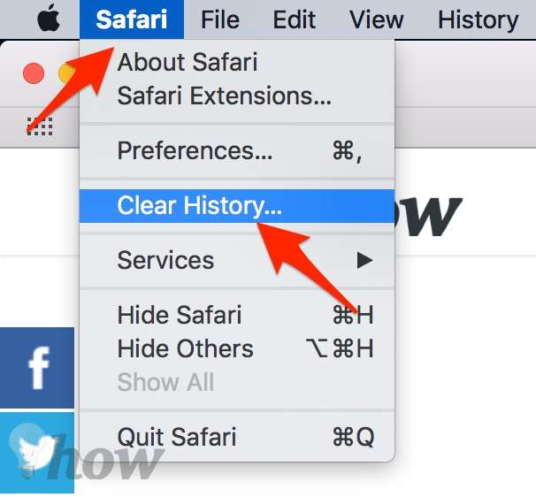 clear recent Web browsing history in Safari