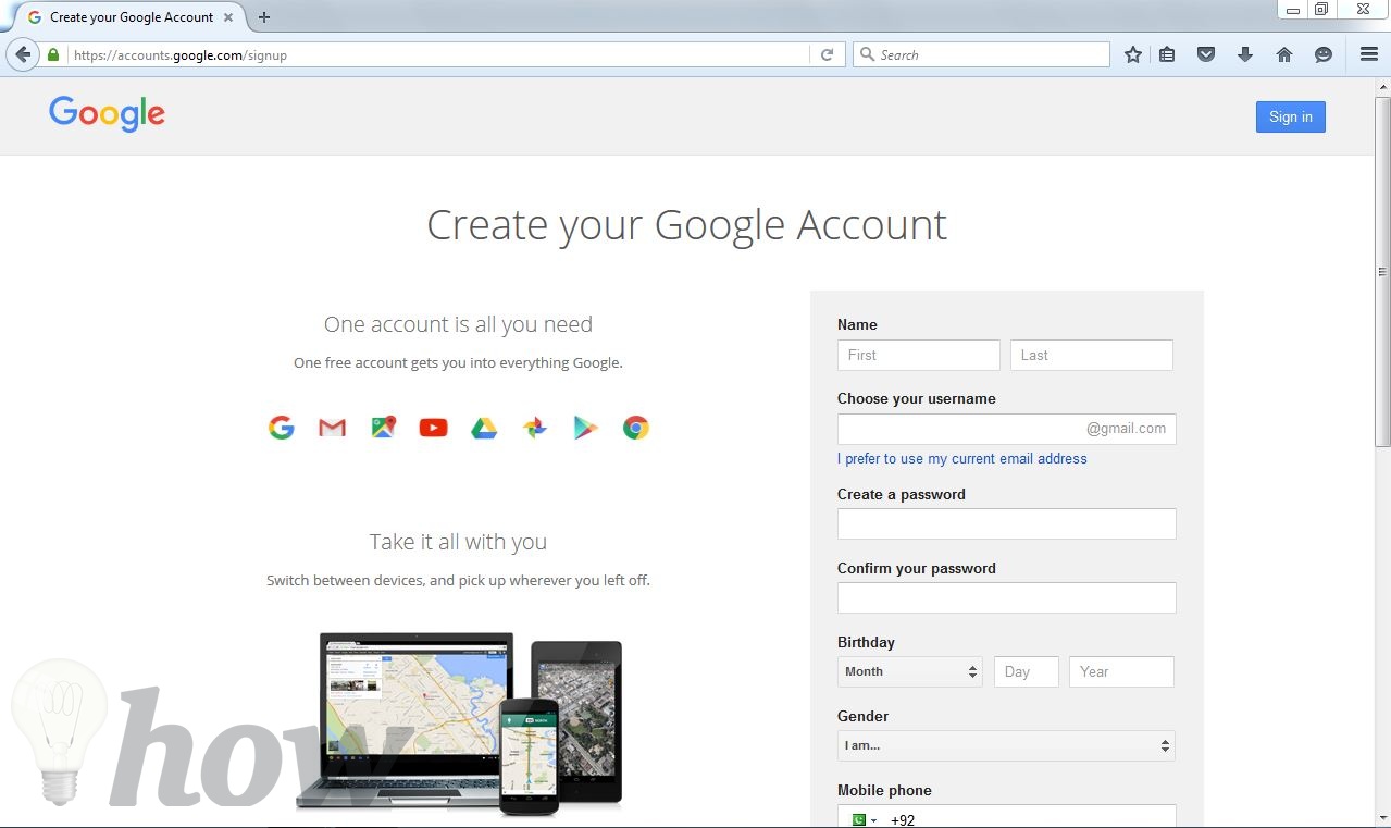create a new Google account