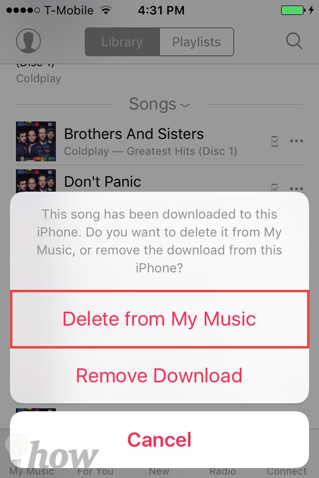 delete music and albums from iPhone