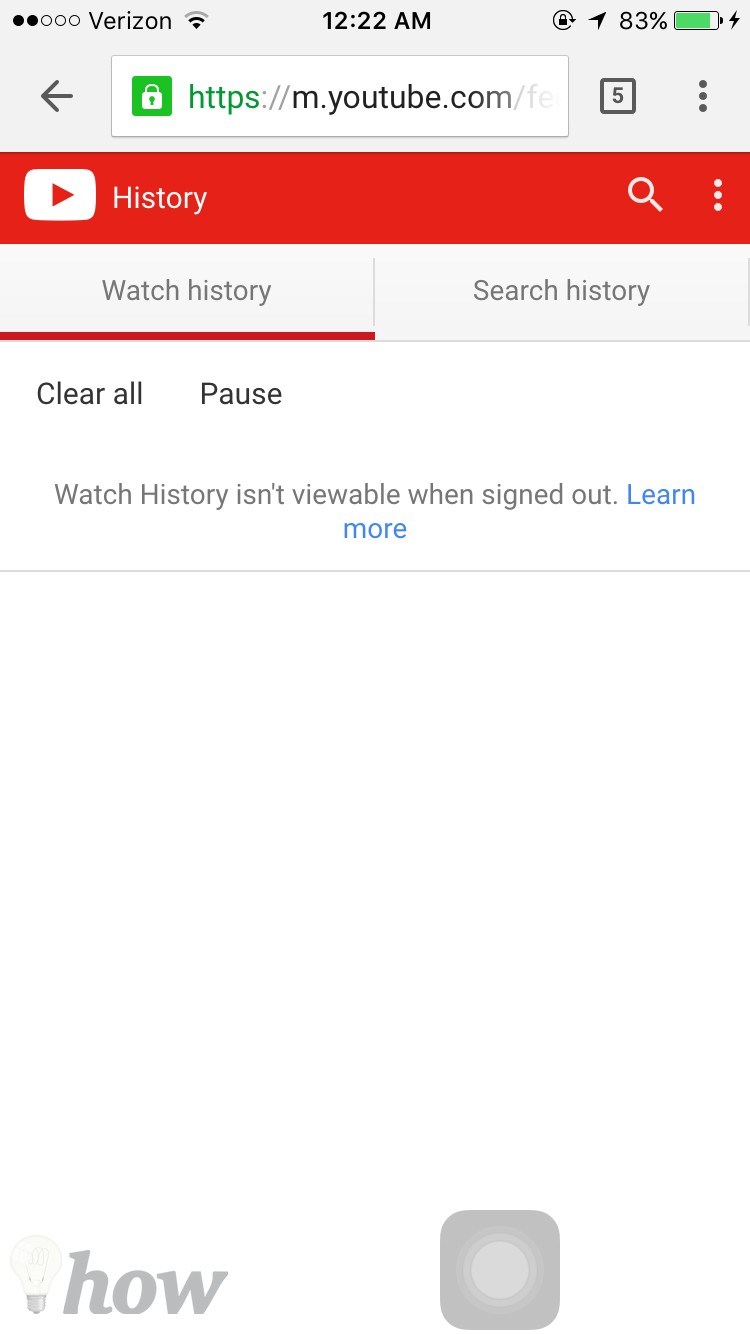 how to delete youtube history 