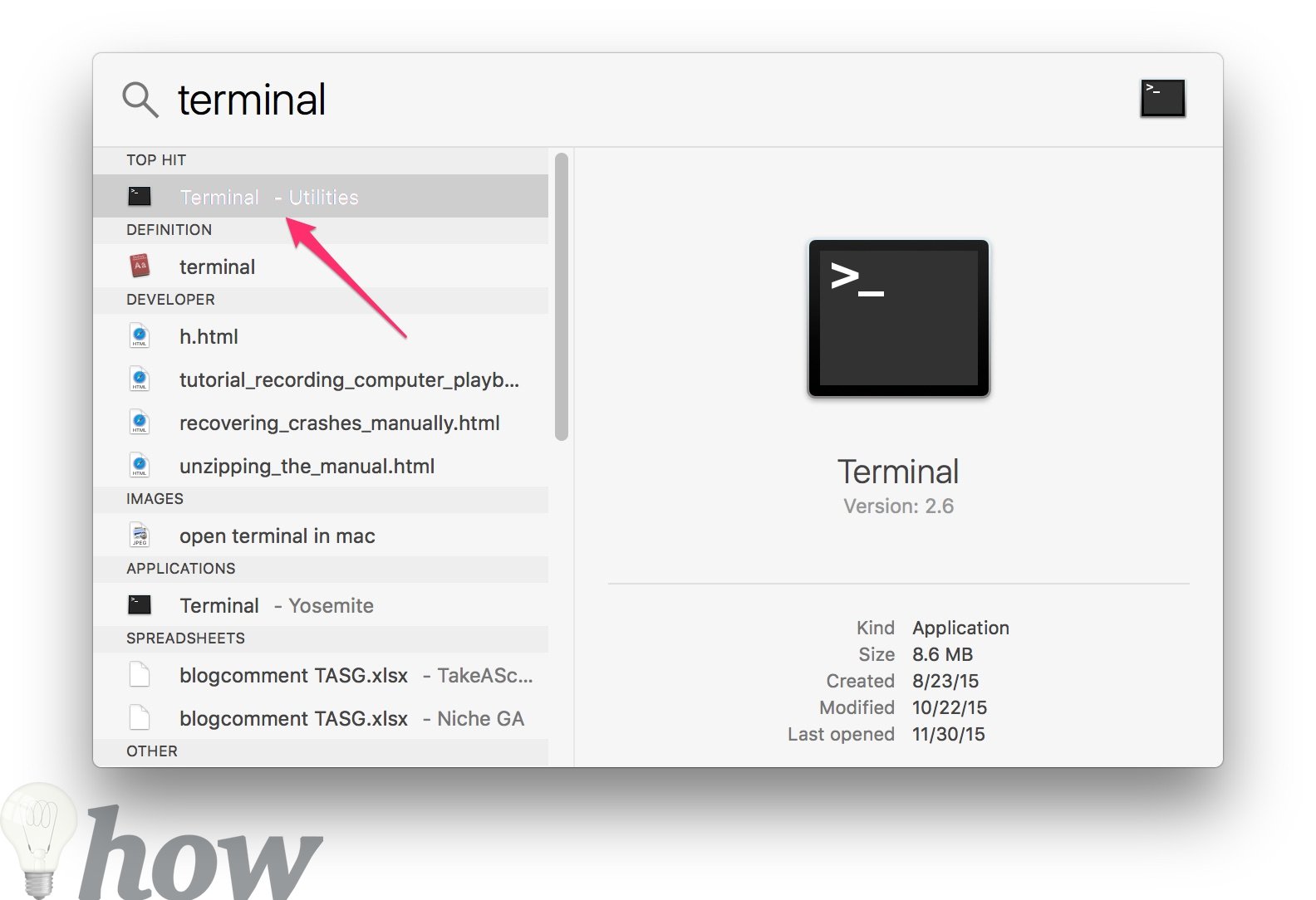 open the Terminal on Mac