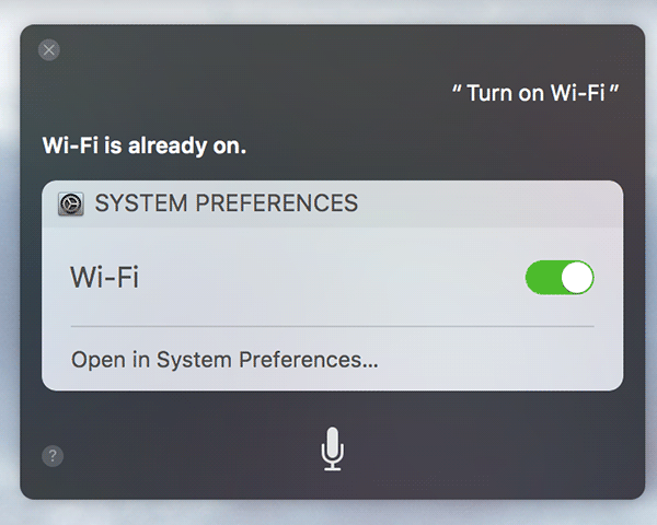 Use with Siri in macOS Sierra 
