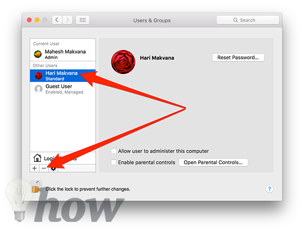 delete a user account on your Mac 