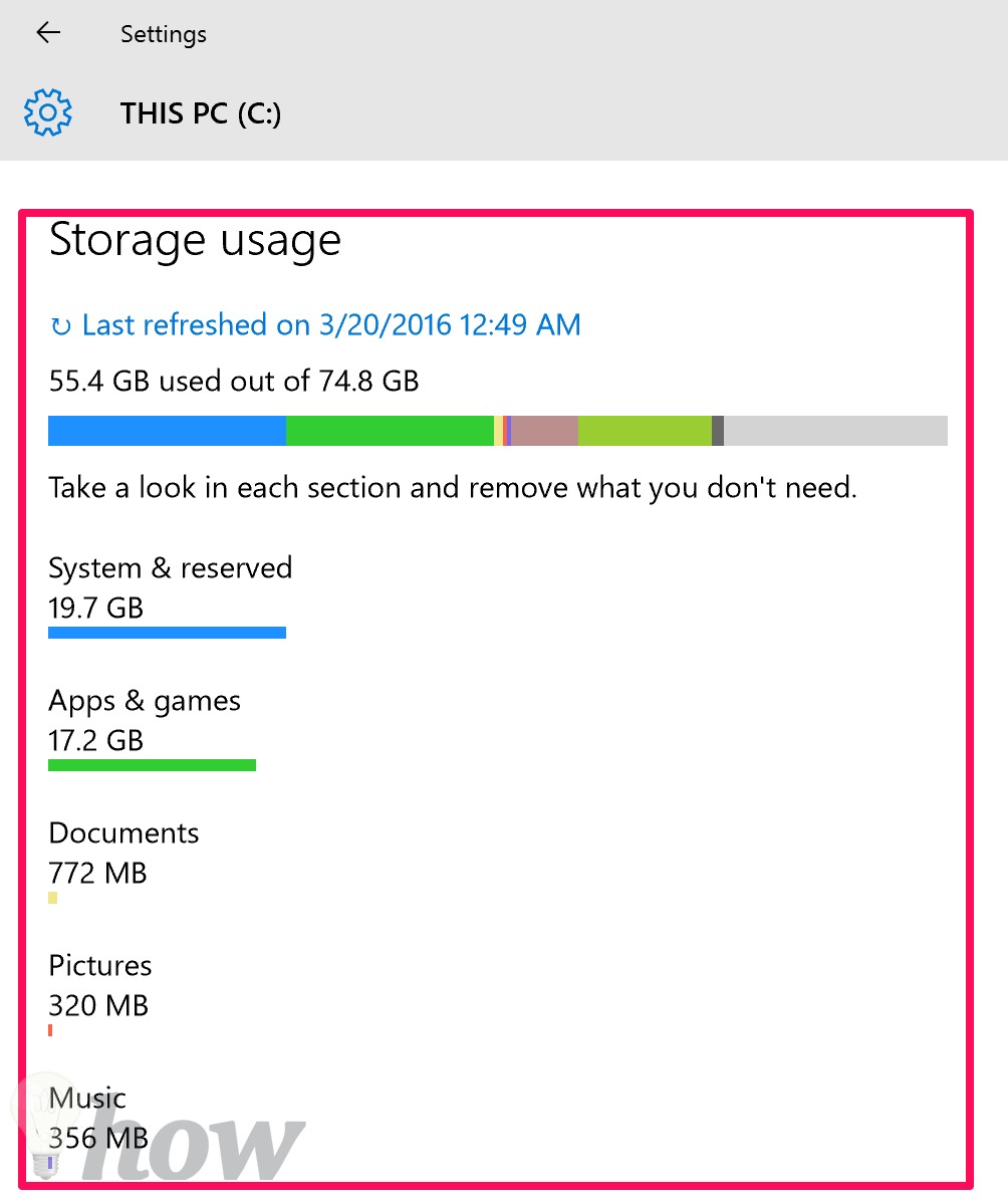 free up disk space in Windows 10