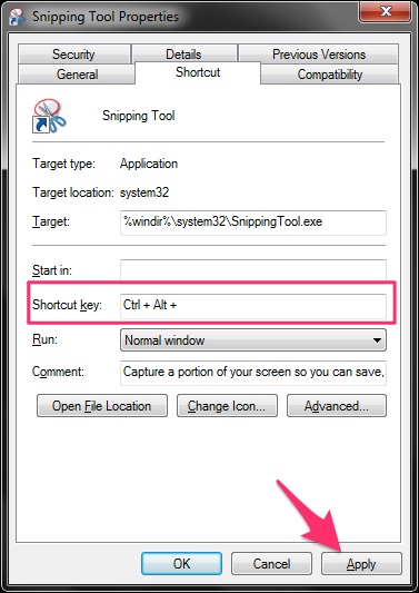 hotkey for snipping tool 6