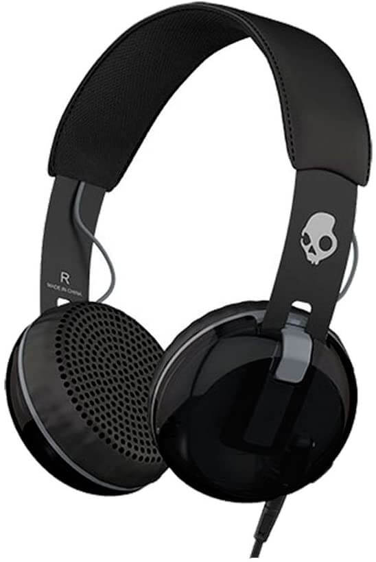 Skullcandy Grind On-Ear Headphones with Built-in Mic, Black and Gray