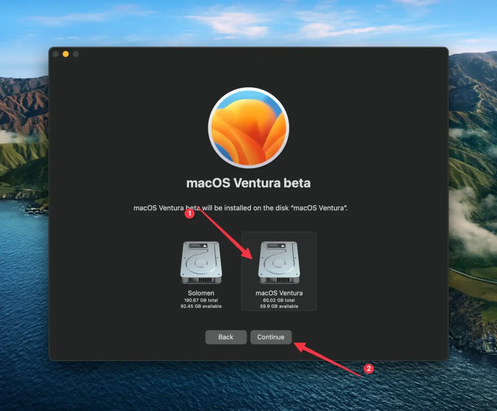 Install macOS 13 Ventura Beta