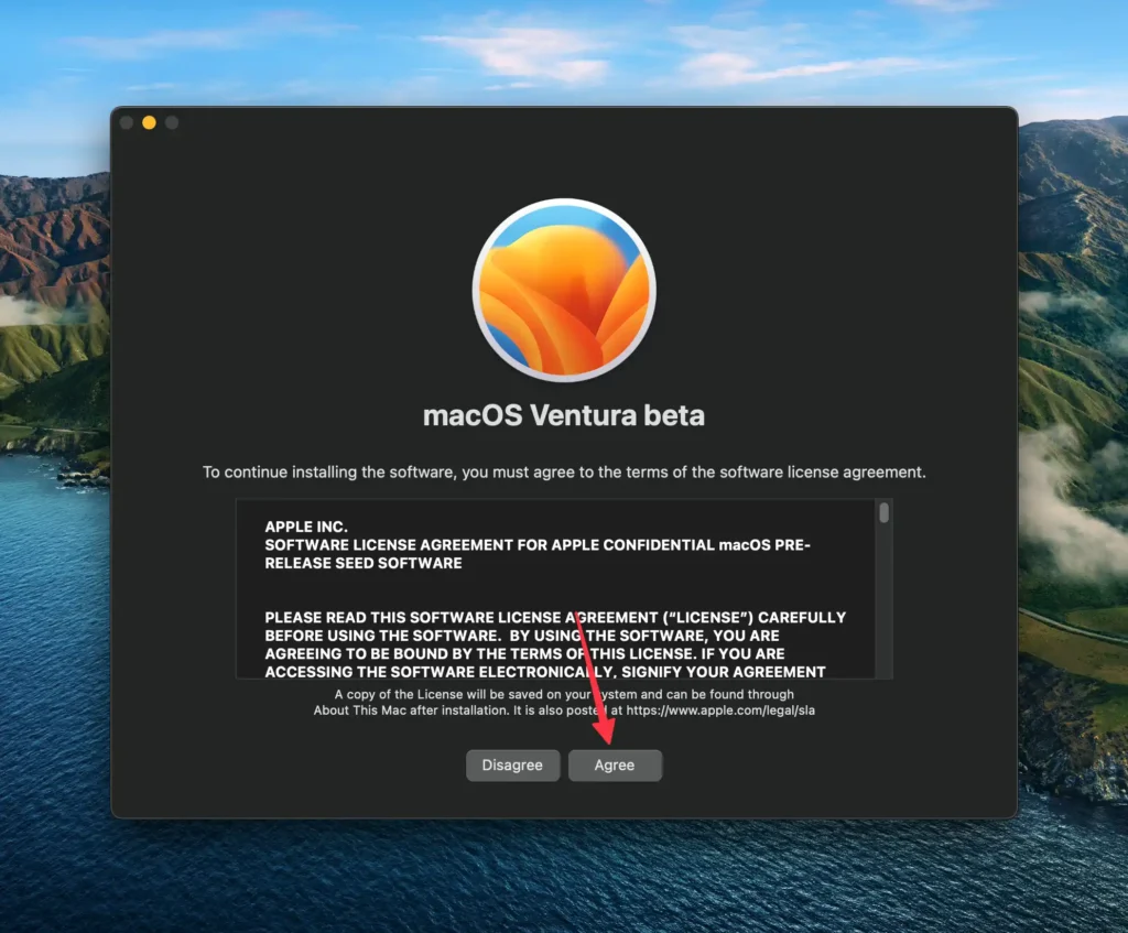 Install macOS 13 Ventura Beta