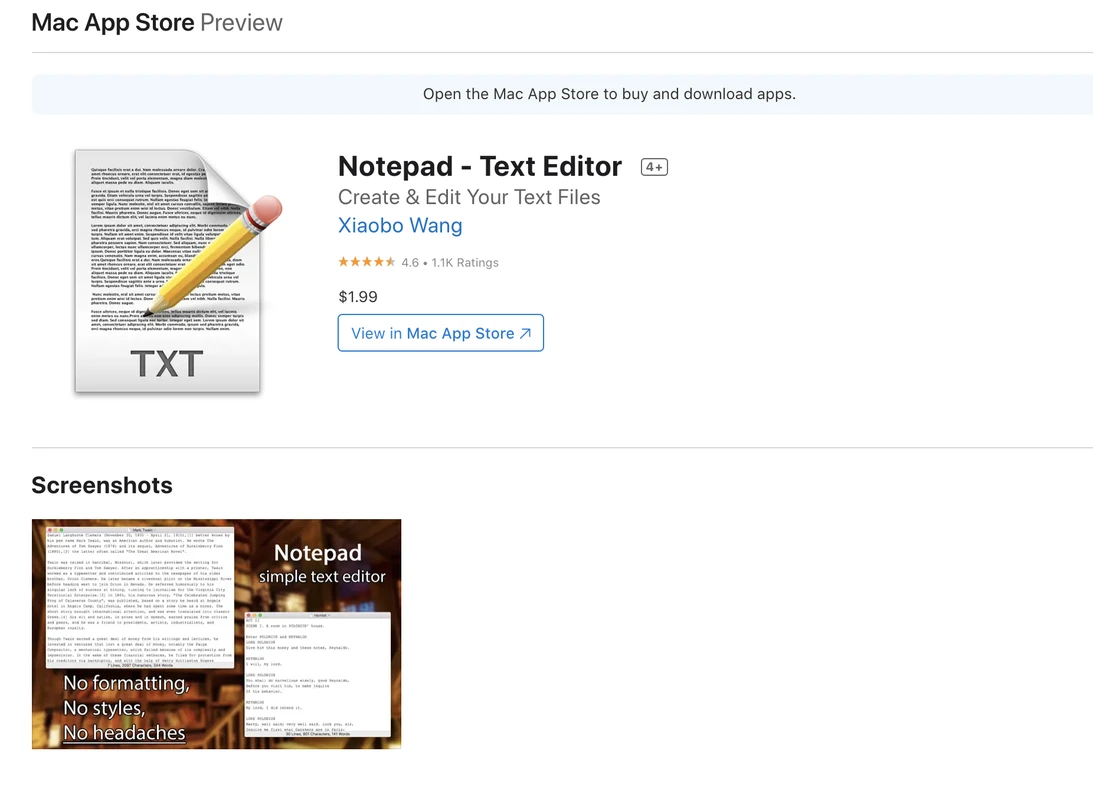 Notepad for Mac 