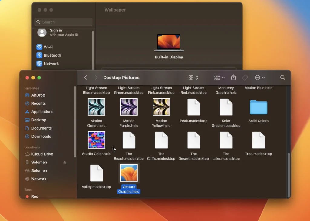 desktop backgrounds on macOS