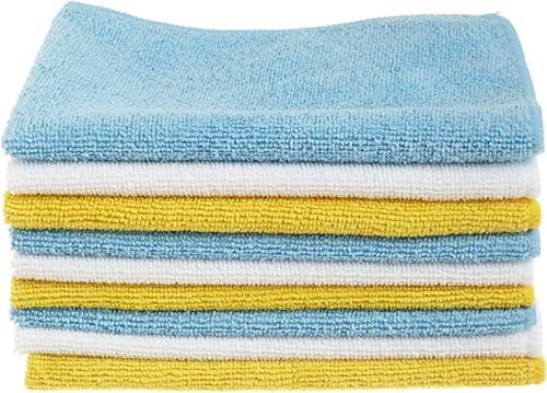 Amazon Basics Microfiber Cleaning Cloths, Non-Abrasive, Reusable and Washable