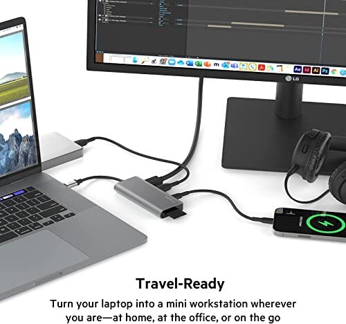 Belkin USB C Hub, 5-in-1 MultiPort Adapter Dock for MacBook Pro, Air, iPad Pro, XPS and More