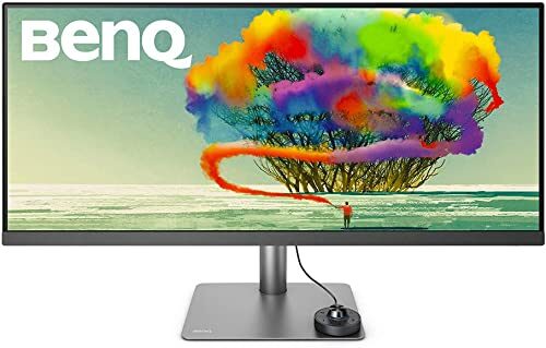 BenQ PD3420Q 34” 2K Ultrawide Monitor for Macs/Designers, 100% sRGB and Rec. 709, EYE-CARE