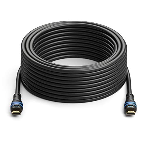 BlueRigger 4K HDMI Cable (50 Feet, Black, 4K 30Hz,High Speed, in-Wall CL3 Rated)