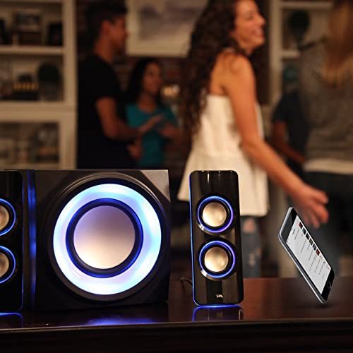 Cyber Acoustics Bluetooth Speakers with LED Lights – The Perfect Gaming, Movie, Party, etc