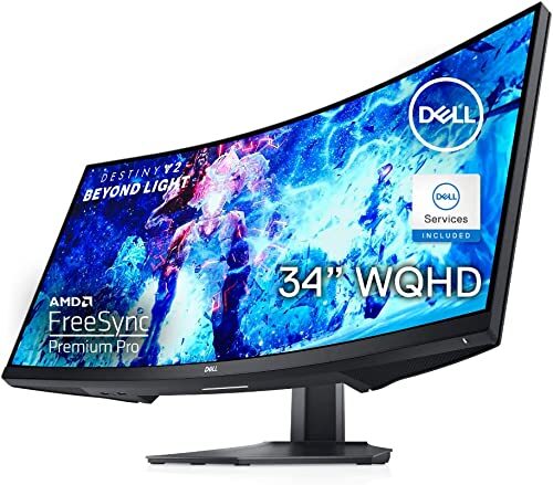 Dell Curved Gaming Monitor 34 Inch Curved Monitor with 144Hz Refresh Rate, WQHD (3440 x 1440) Display