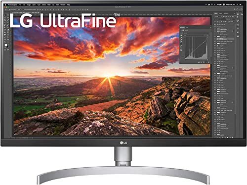 LG 27UN850-W Ultrafine UHD 4K IPS Monitor, sRGB 99% Color, USB-C with 60W Power Delivery