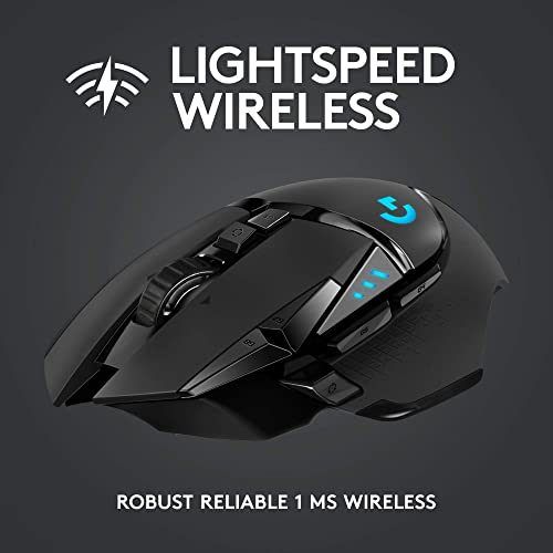 Logitech G502 Lightspeed Wireless Gaming Mouse with Hero 25K Sensor, PowerPlay Compatible, Tunable Weights and Lightsync RGB