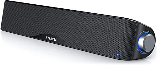 Nylavee HiFi Sound Quality Computer Sound Bar, Bluetooth 5.0 and 3.5mm Aux-in