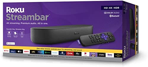 Roku Streambar 4K/HD/HDR Streaming Media Player & Premium Audio, All In One