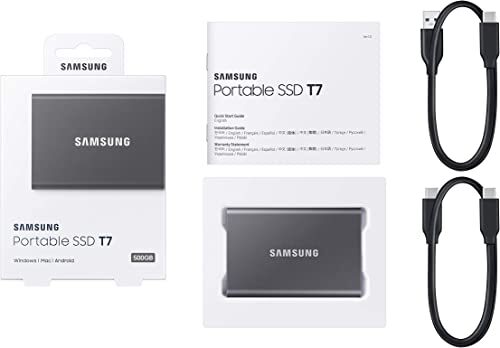 SAMSUNG SSD T7 Portable External Solid State Drive 1TB, Up to 1050MB/s, USB 3.2 Gen 2