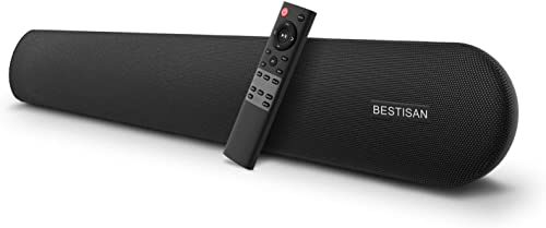 Soundbar, BESTISAN 80 Watts TV Sound Bar Home Theater Speaker with HDMI, Optical, RCA, AUX Port, Bluetooth 5.0