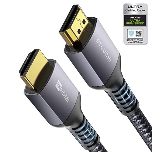 Stouchi Certified Ultra High Speed HDMI 2.1 Cables, 8K60Hz, 4K120Hz/144Hz, eARC