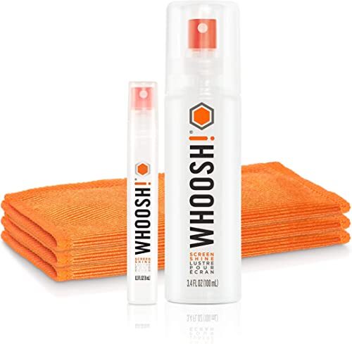 WHOOSH! Screen Cleaner Kit, 3.4oz + 0.3oz bottles, 3 Premium Cloths Included