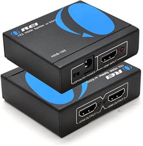4K 1 in 2 Out HDMI Splitter by OREI - Ultra HD 4K @ 30 Hz 1x2 V. 1.4 HDCP, Power HDMI Supports 3D Full HD 1080P