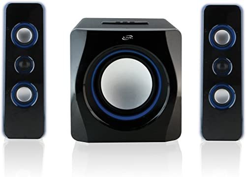iLive Bluetooth Speaker System with Built-In Subwoofer, 7.28 x 8.86 x 7.28 Inches